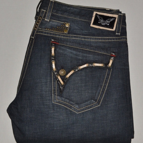 NEW ROBINS JEAN LACET LONG FLAP STRAIGHT LEG SZ 42 - Picture 1 of 8
